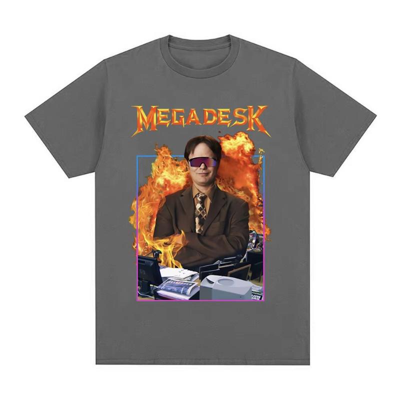 Dwight Schrute Megadesk Michael Scott Homage The Office Tshirt Tv Series T Shirt Unisex Women Cotton Casual Short Sleeve TShirts