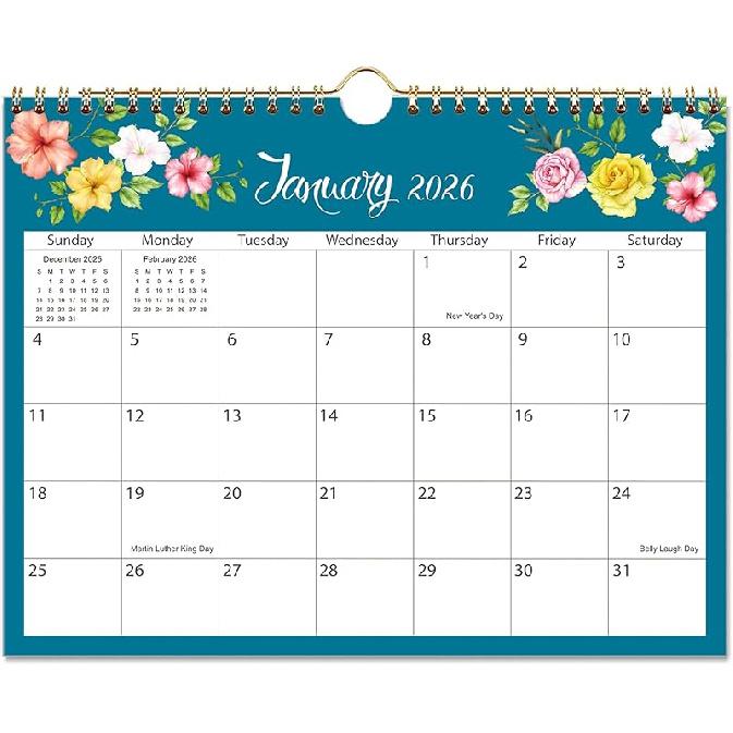 2026 Calendar - 2026-2027 Wall Calendar Runs from January 2026 to June 2027, 8.5" x 11", Floral Calendar for Wall or Desk, Feminine Design for