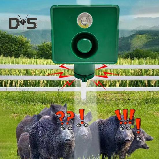 Светильник для отпугивания животных, солнечные предупреждающие огни с громким звуком, устойчивый к погодным условиям, отпугивающий свет для фермерского поля, двора