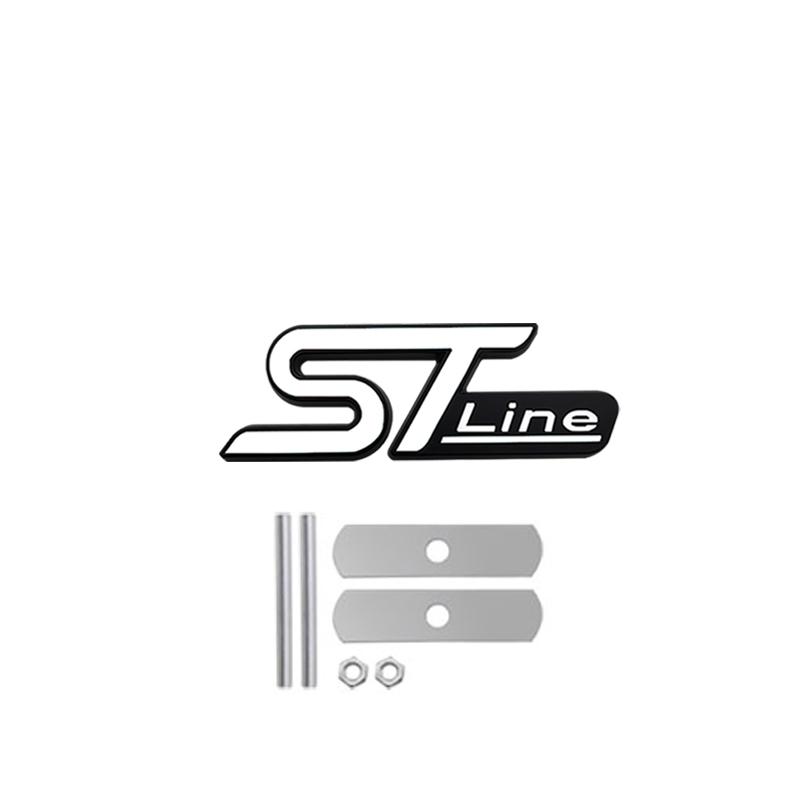 EUEX2 3D Metal ST LINE Front Grille Sticker Car Head Grill Emblem Badge Chrome Sticker for FORD FIESTA FOCUS MONDEO Auto Car Styling