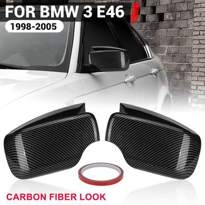 Пара накладок на зеркала заднего вида, боковые крышки зеркал для BMW E46 E39 Sedan/Touring 1998 1999 2000-2005 ABS Carbon Fiber Color Gloss Blac