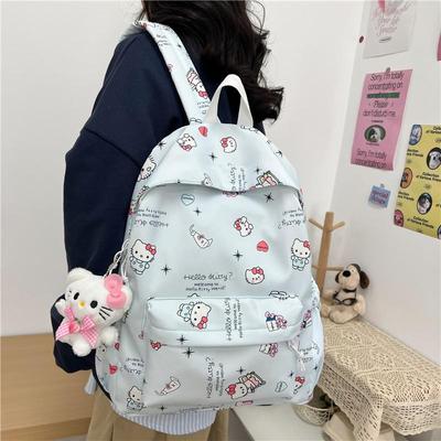 Милый мультяшный рюкзак Sanrio Hello Kitty большой вместимости, студенческий школьный рюкзак, изысканный, с индивидуальностью, модный, девчачий, сумка Kt, подарки