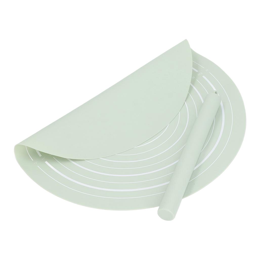 Dough Roller Set with Measurements Silicone Rolling Pin Non Stick Flour Mat for Home Kitchen Dessert Store