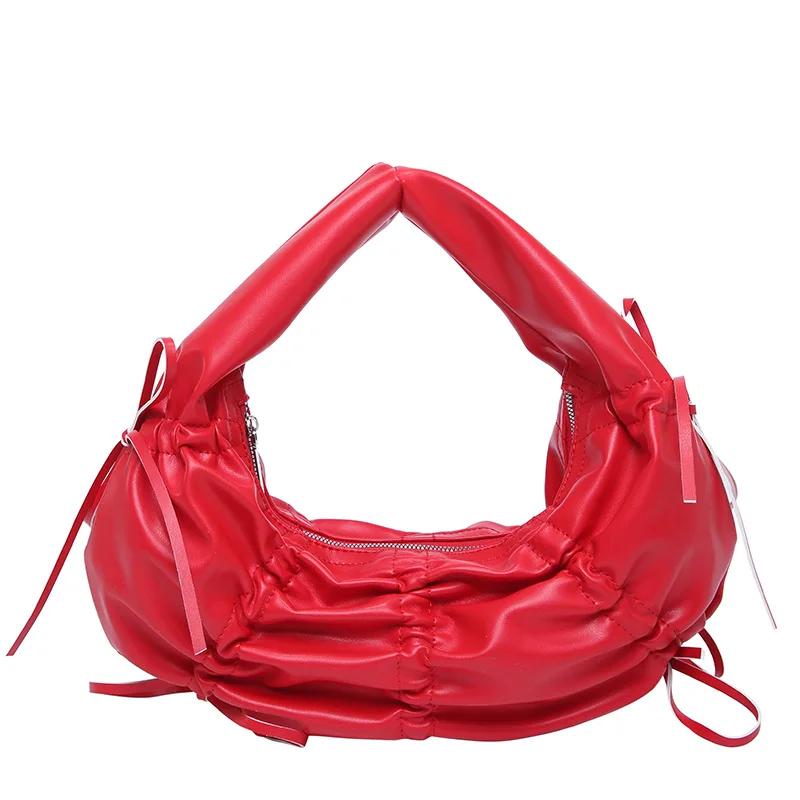 Half Moon Bowknot Women Handbags Pleated Cloud Dumpling Bags for Women Croissant Shoulder Bag Designer Bag Crescent Clutch