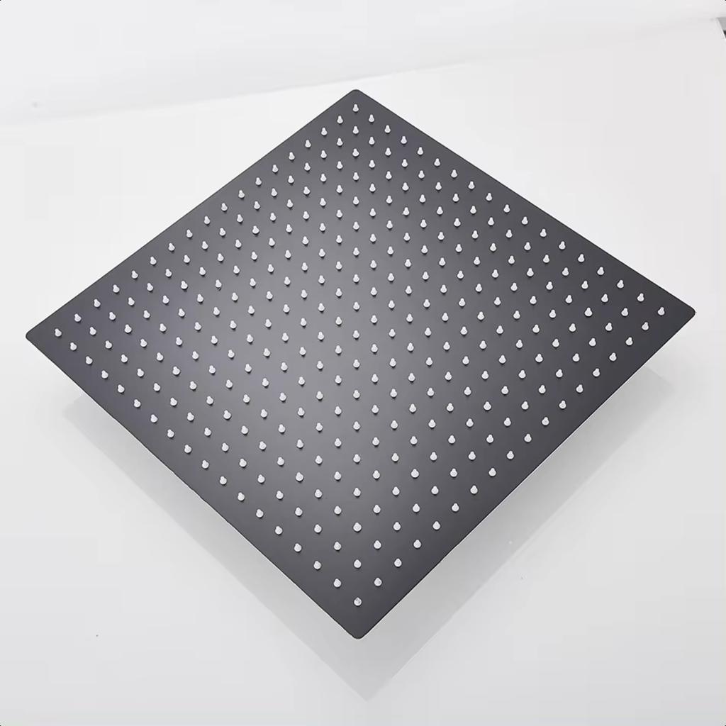 Черный 16-дюймовый квадратный тропический душ ультратонкий нержавеющая сталь душ хромированный верхний тропический душ для ванной комнаты кран