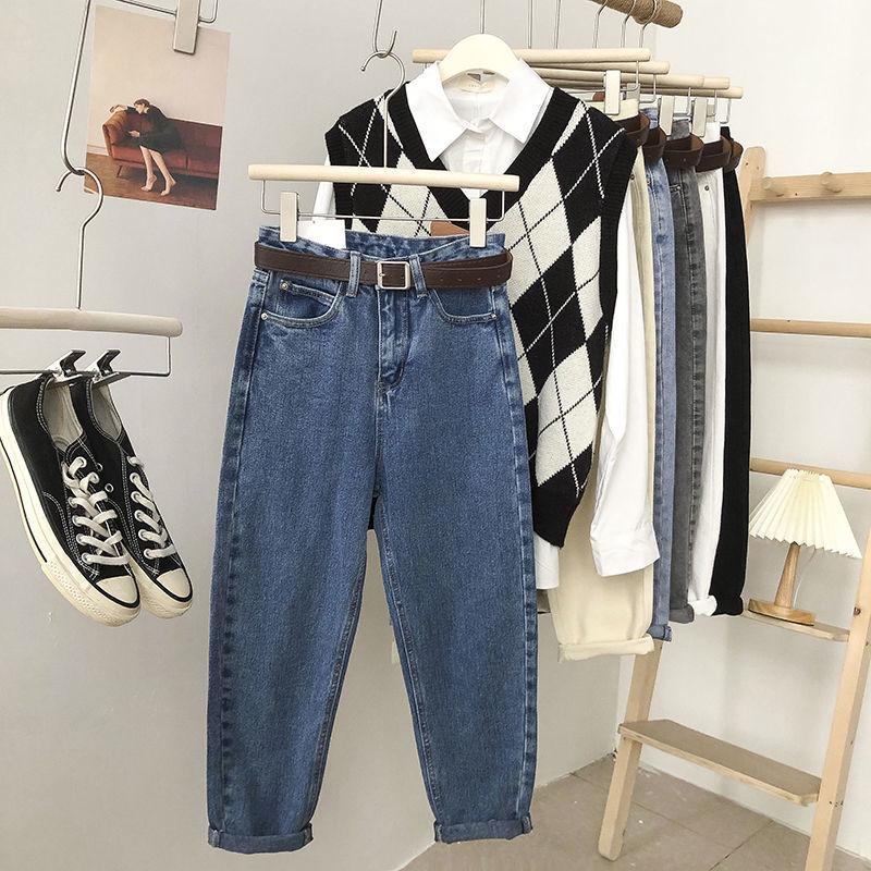 Женские облегающие джинсы-шаровары с высокой талией, осень/зима 2021 г.