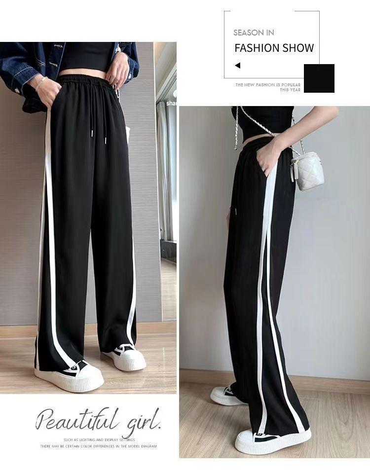 Женские спортивные брюки с высокой талией, широкими штанинами и эффектом похудения - Универсальные повседневные брюки для осени и лета 2024