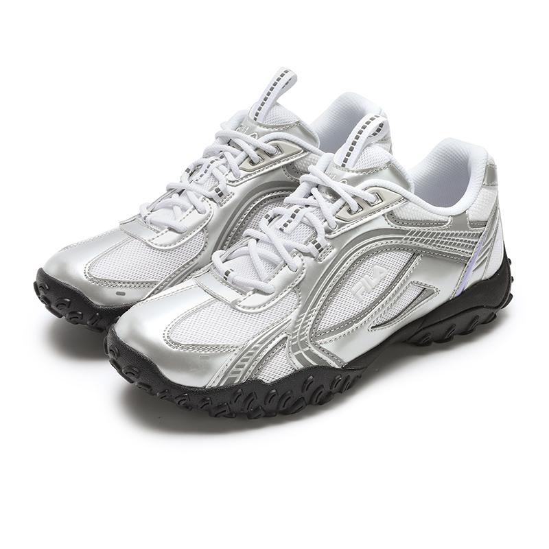 Fila Туфли-балетки Pebble Модные Универсальные Жидкое серебро Амортизирующие Нескользящие Низкие Повседневные Туфли Женская Обувь Серебристо-серый Белый F12W432106FSW