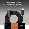 Converter Cable High Clarity Stable Output Plug Play DP To HDMI-compatible 1080P PVC Lossless Cord for Monitor