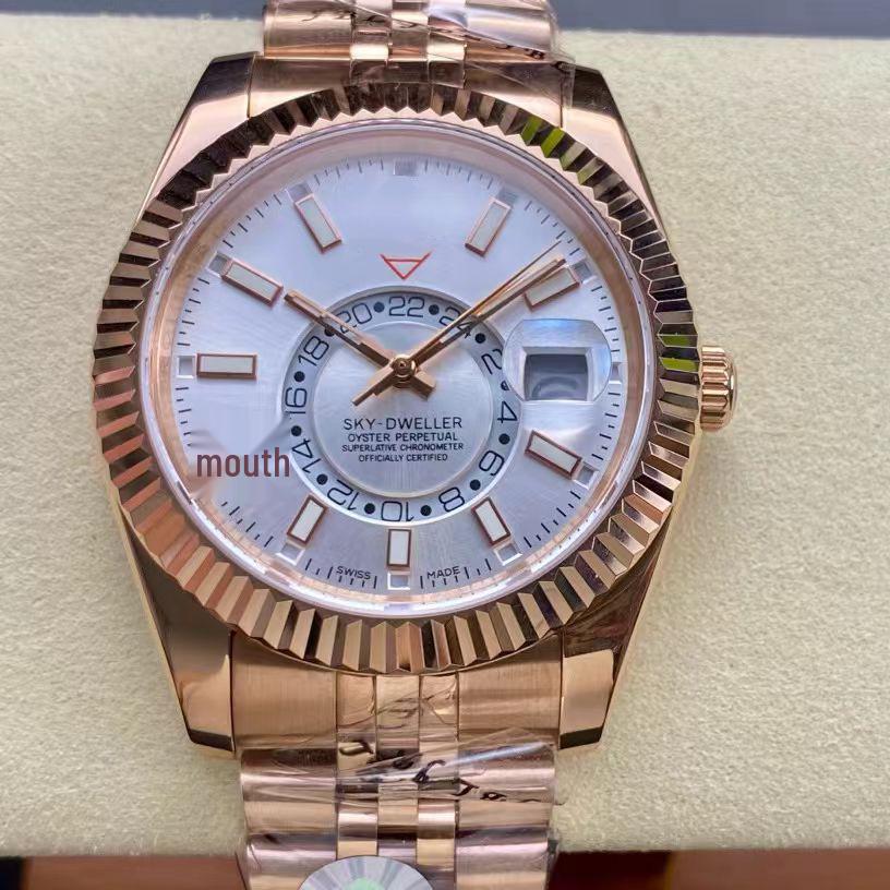 Мужские классические автоматические часы Laojia Tianxingzhe с двумя часовыми поясами и пятизвеньевым браслетом