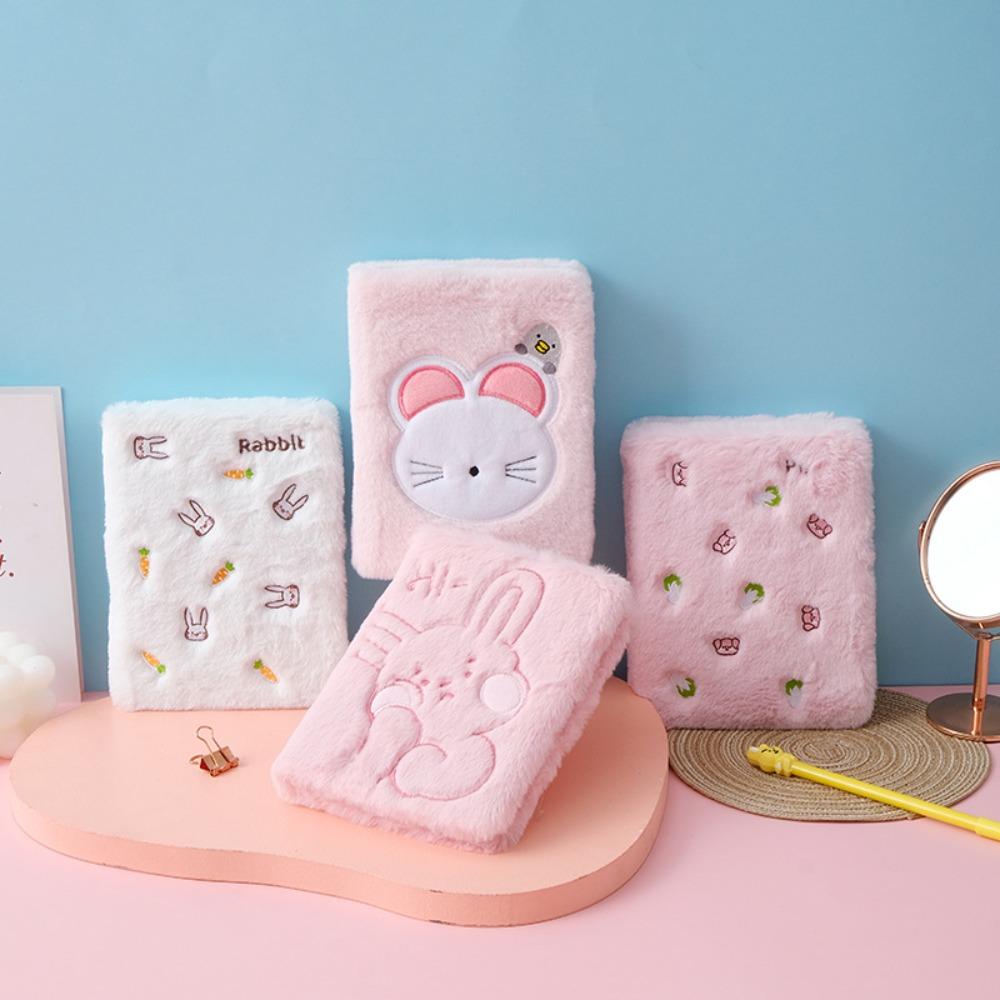 Unique Plush Embroidered Notebook Cute Plush Notepad Creative Personalized Notepad Girls