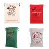 Festive Canvas Gift Bag With Reinforced Drawstring For Holiday Gift Wrap