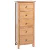 Tall Dresser with Drawers 45 x 32 x 110 cm Solid Oak Wood