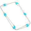 Blue Chalcedony Handmade 925 Sterling Silver Jewelry Necklace 36" I9F70