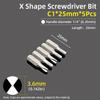 X Shape Screwdriver Bits C1 C2 C3 Special Head Screw Driver Bit 1/4” Hex Shank 25mm Repair Electric Drill Hand Tools Accessories