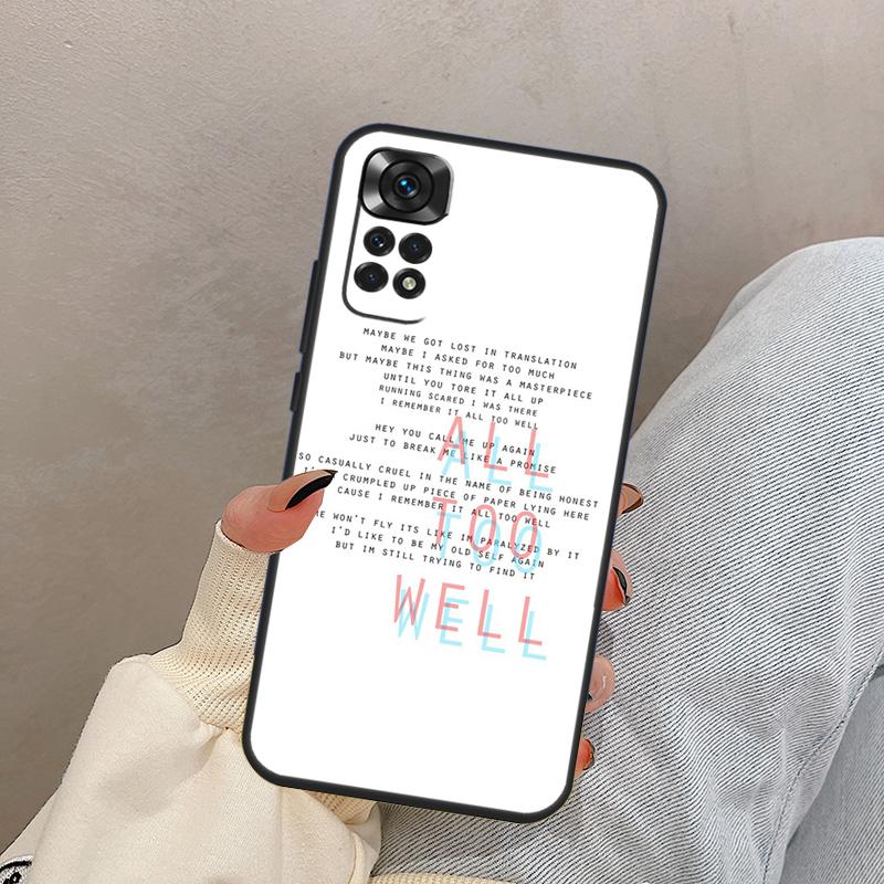 Текст песни All Too Well Для чехла-крышки Xiaomi Redmi Note 14 10 11 12 13 15 Pro Plus Для Redmi 15 15C 14C 10C 12C 13C