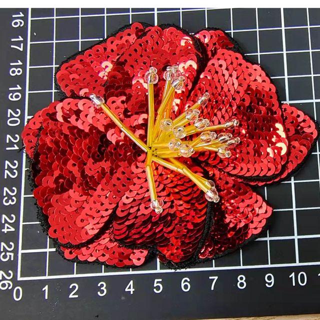Handmade Beads Embroidery Flower Colorful Sequins Patch Cloth Decorated With DIY Auxiliary Material Large Repair Hole Applique