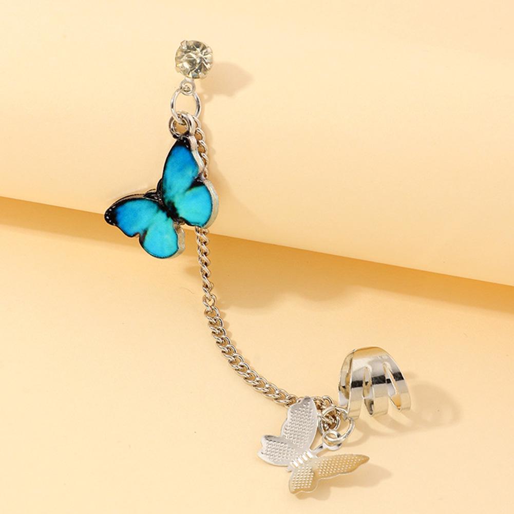 Цепь-серьга с бабочками. 1 шт