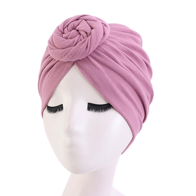 New Donut Turban Caps For Women Stretch Hijab Cap Muslim Soft Cotton Headscarf Bonnet Hat Ladies Headband Turbans Headwrap