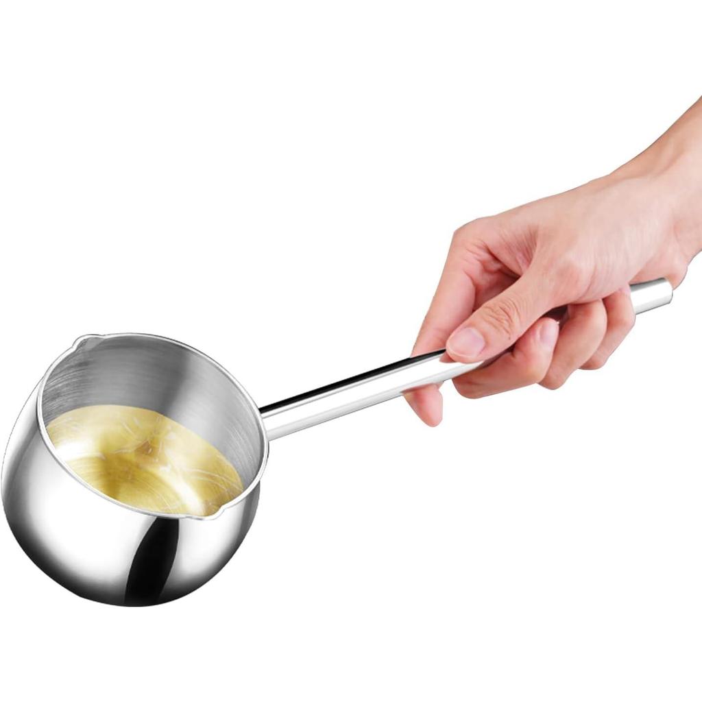 Подогреватель масла — многофункциональная кастрюля из нержавеющей стали для подогрева молока, турецкого кофе и плавления шоколада (10 унций/300 мл)