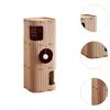 Cat Bed with Enclosed Space And Scratch Post for Multiple Cats
