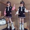 2024 Girls' Korean Style Baseball Jacket & Pleated Skirt Set - Spring/Autumn Trendy Two-Piece for Big Kids