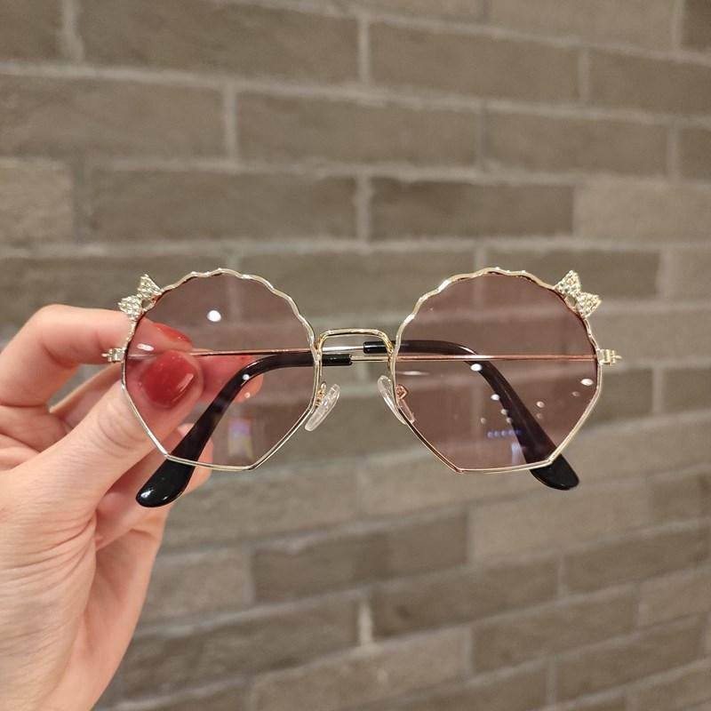 Cute Bow Children'S Glasses Sunglasses Trendy Fashion Versatile Sunglasses Children'S Metal Glasses