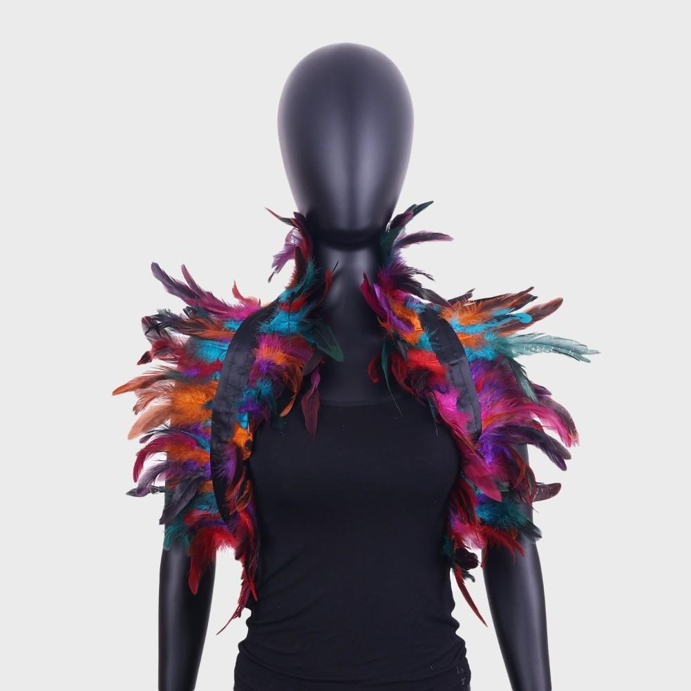 Punk Adjustable Feather Shrug Shawl Luxury Shoulder Fake Collar Feather Shawl Cosplay Party