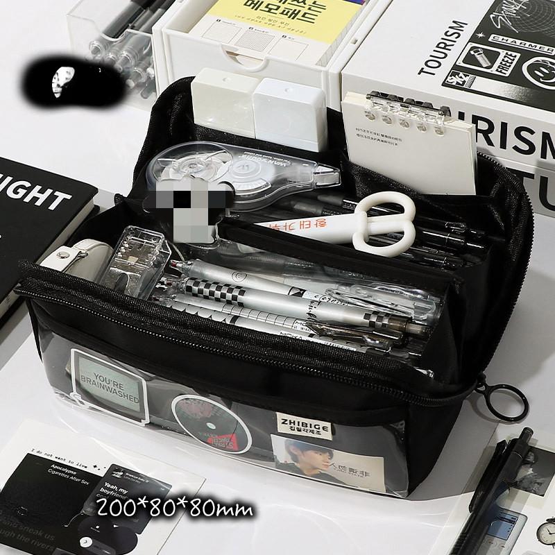 1 шт., простой 10-слойный пенал, модная однотонная сумка-карандаш, большая вместительная сумка для хранения канцелярских принадлежностей, обратно в школу, для школьников