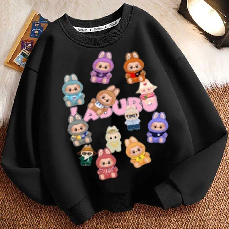 Милые толстовки с круглым вырезом для детей, модные повседневные толстовки с длинным рукавом для мальчиков и девочек на весну и осень