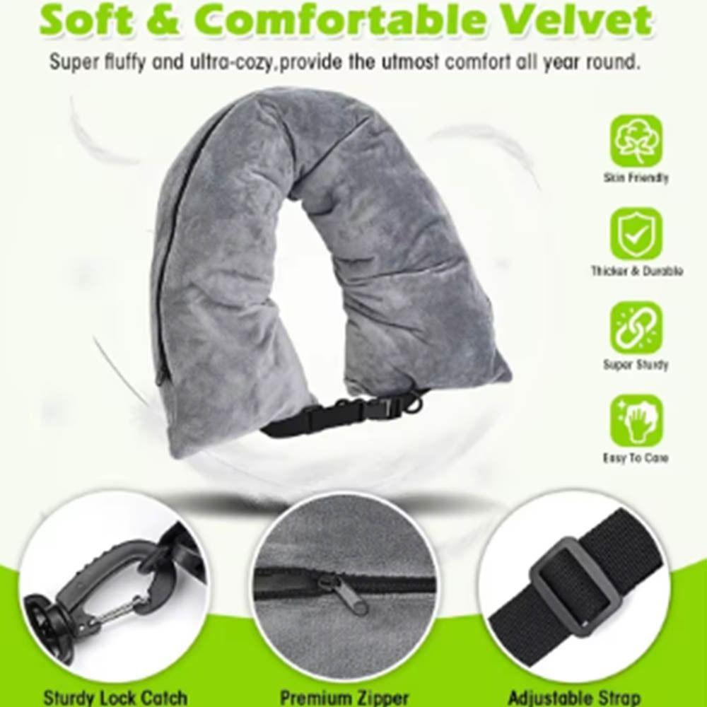 Наполняемая дорожная подушка для шеи, удобная сумка для хранения подушек для шеи, U-образная подушка для полета