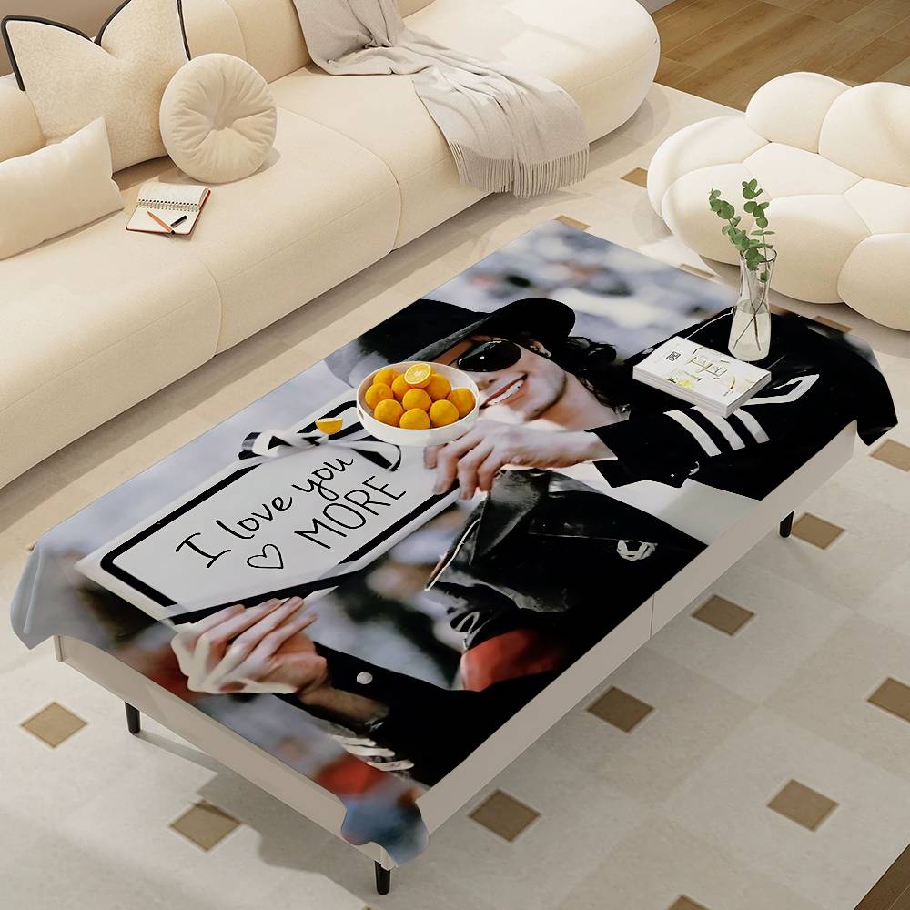Singer Michael J-Jackson Pattern Tablecloths Summer Washable Picnic Party Rectangle Table Cover Home Dining Decor
