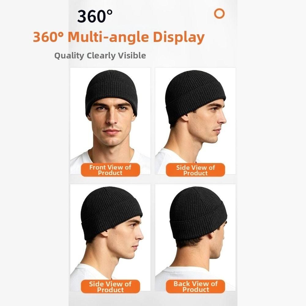 Thick Fleece Fleece Waffle Beanie Windproof Cold Weather Hat New Skull Cap Cycling Running Hiking