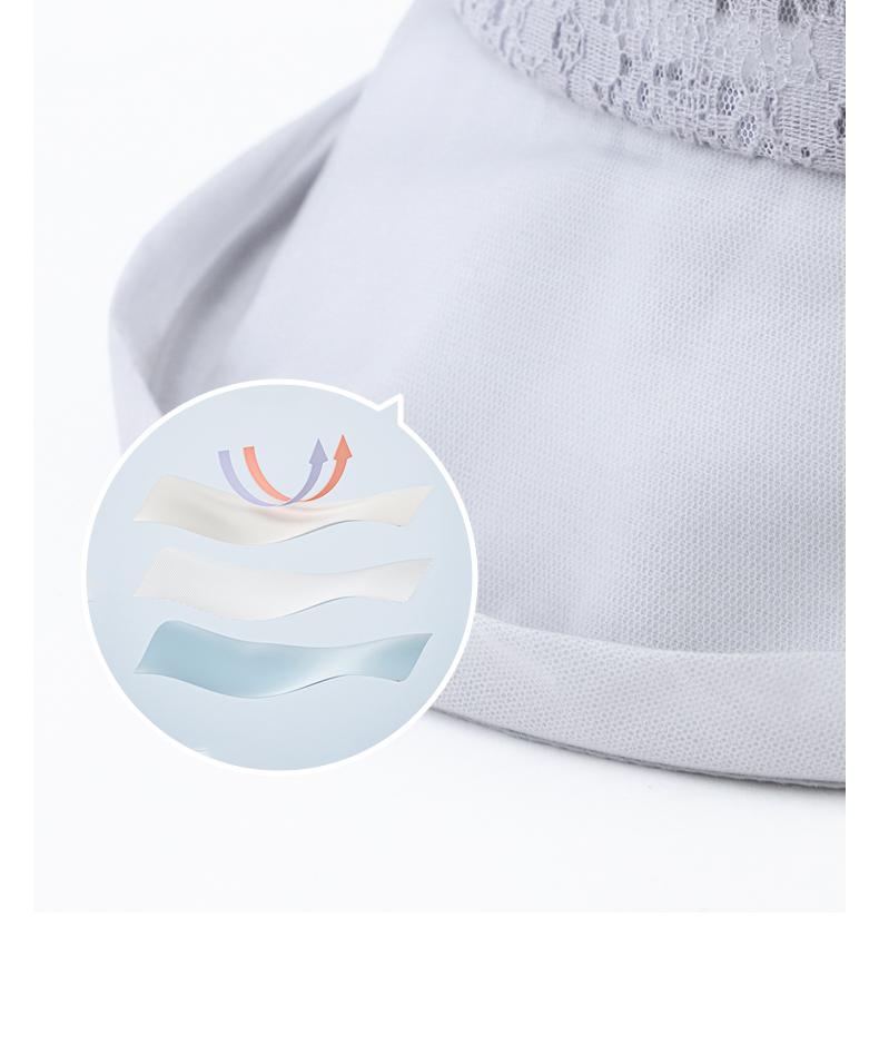 ELLE 100% mulberry silk real silk hat for children's summer sun protection and UV protection, lace large brimmed fisherman hat