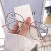 Women’s Oval Frame Fashion Glasses Minimalist Styl Metal Hinges