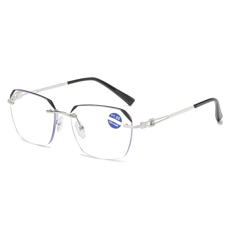 New Frameless Edge-cut Reading Glasses, Anti-blue Light Glasses, Fashionable, High-definition For Middle-aged And Elderly People