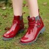 Fashion Comemore Girl Waterproof Rubber Water Boots Women Ankle Boot Non Slip Rain Boots Ladies 2024 Autumn Spring New Rain Shoes Red 41