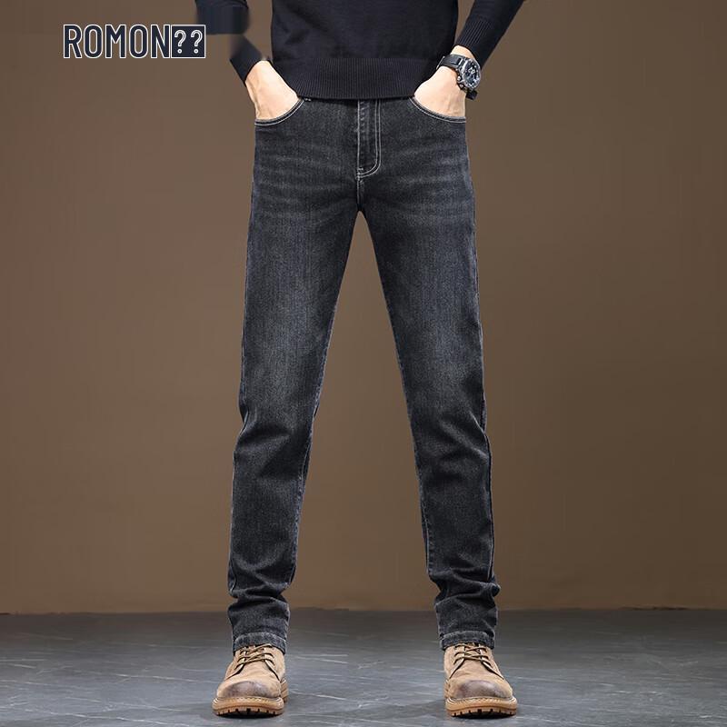 ROMON Мужские джинсы слим стрейт в стиле business casual