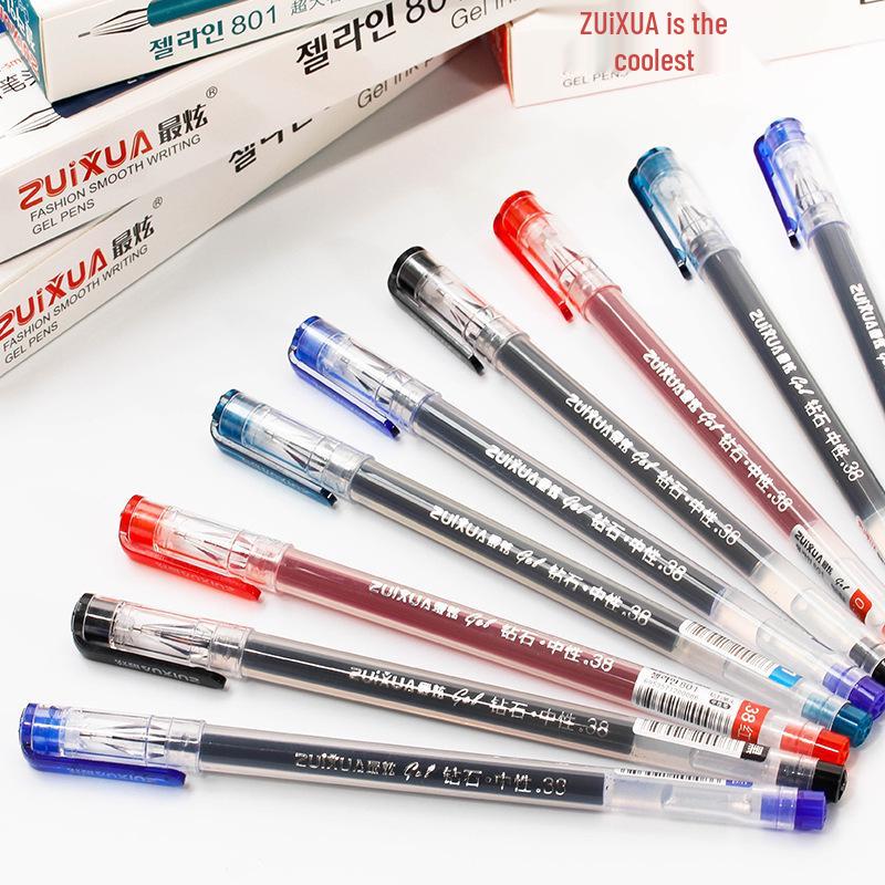 Бриллиантовая шариковая ручка, перьевая ручка большой вместимости, 0,38 мм черные чернила для офисного или студенческого использования