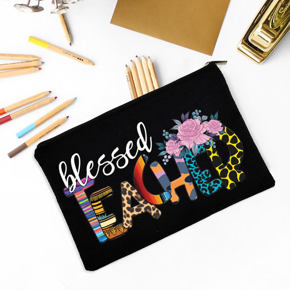 I'am Teacher What Is Your Superpower Women Bag Large Capacity Case School Stationery Supplies Storage Bags Travel Wash Pouch Teacher Gifts