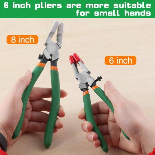 LEONTOOL Running Pliers with Bar Tips, Stained Glass Nippers, Glass Cutter, Key Fob Pliers, Spring-Loaded, Adjustable Screw, Convenient Tool, Professi