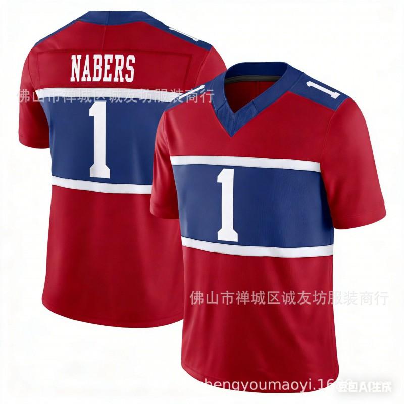 3rd Gen Embroidered Rugby Jersey Giants 1 White Sportswear Men
