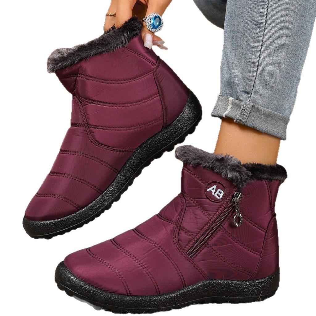 Women's Boots Winter New Thick-soled Lightweight Velvet Waterproof Women's Shoes Side Zipper High-top Snow Boots