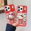 Красный Клетчатый Магнитный Чехол для iPhone с Котом-Шефом для Женщин - Совместим с iPhone 17, 16 Pro Max, 15, 14