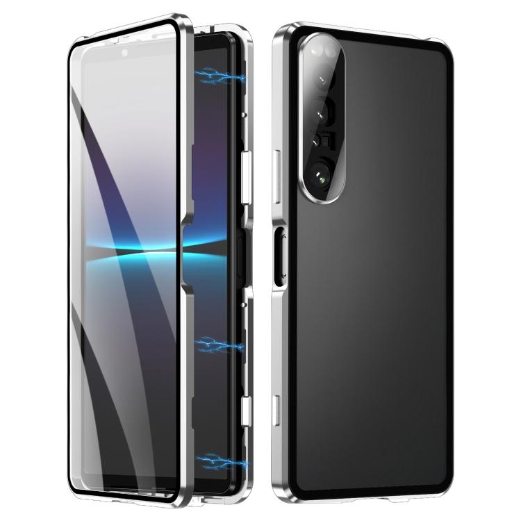 Для Sony Xperia 1 IV HD Магнитный Металлический Закаленный Стеклянный Чехол для Телефона
