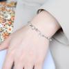 Pure Silver S925 Silver Korean Version Simple Fresh Frosted Geometric Round Bead Bracelet Commuting Stackable Double Layer Maple Leaf Bracelet