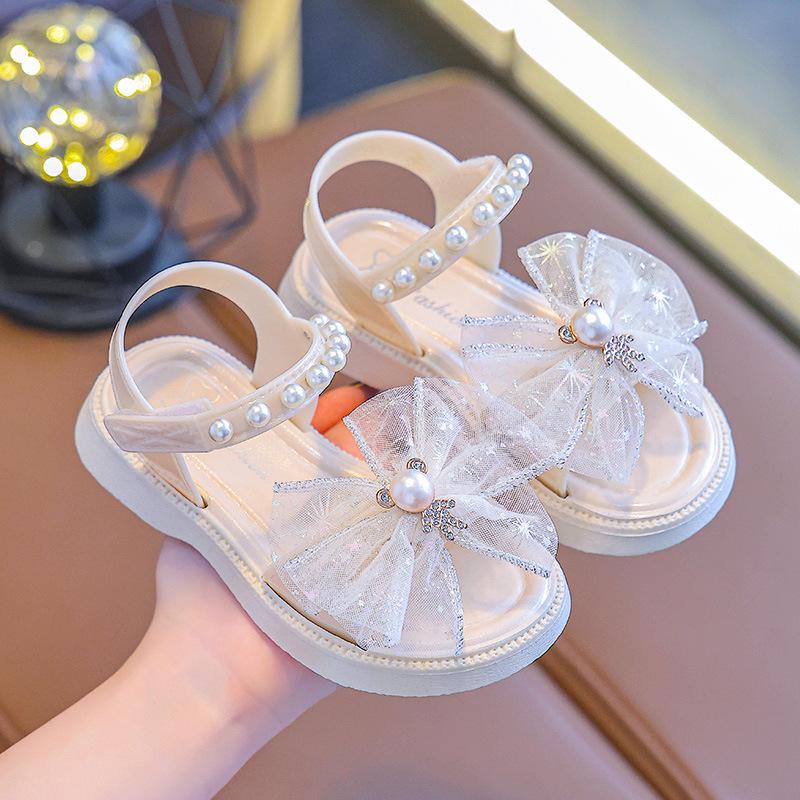 2024 Girls' Velcro Princess Sandals - Soft Sole, Bowknot Design, Available In Small, Medium, Large for Kids