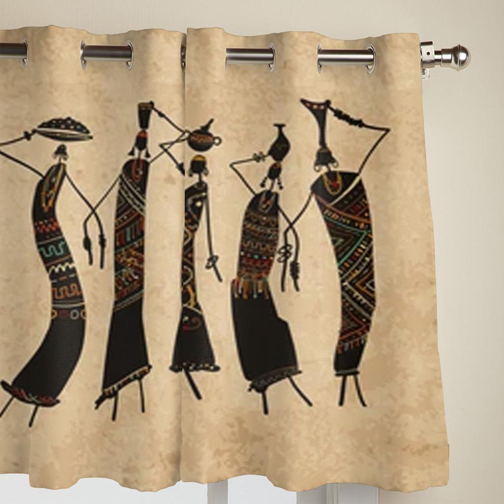 Африканские женские оконные шторы с кувшинами для гостиной, роскошный декор для спальни, занавески для кухни, занавески для окон