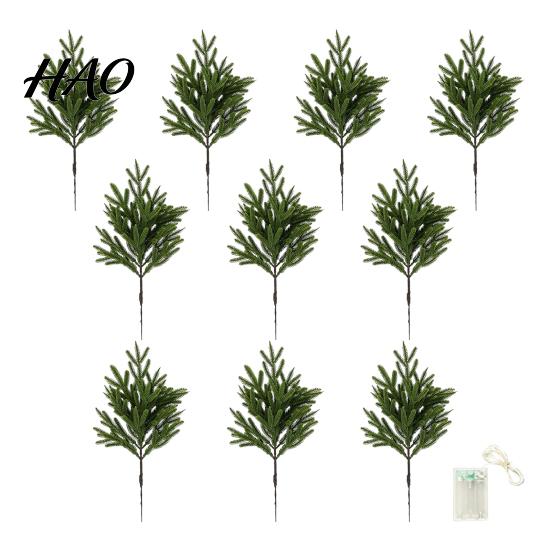 Winter Home Decor Accents Artificial Lighted Pine with Lights, Fairy Light Olive Branch, Realistic Faux LED Plant Sprays Stem for Table Vase