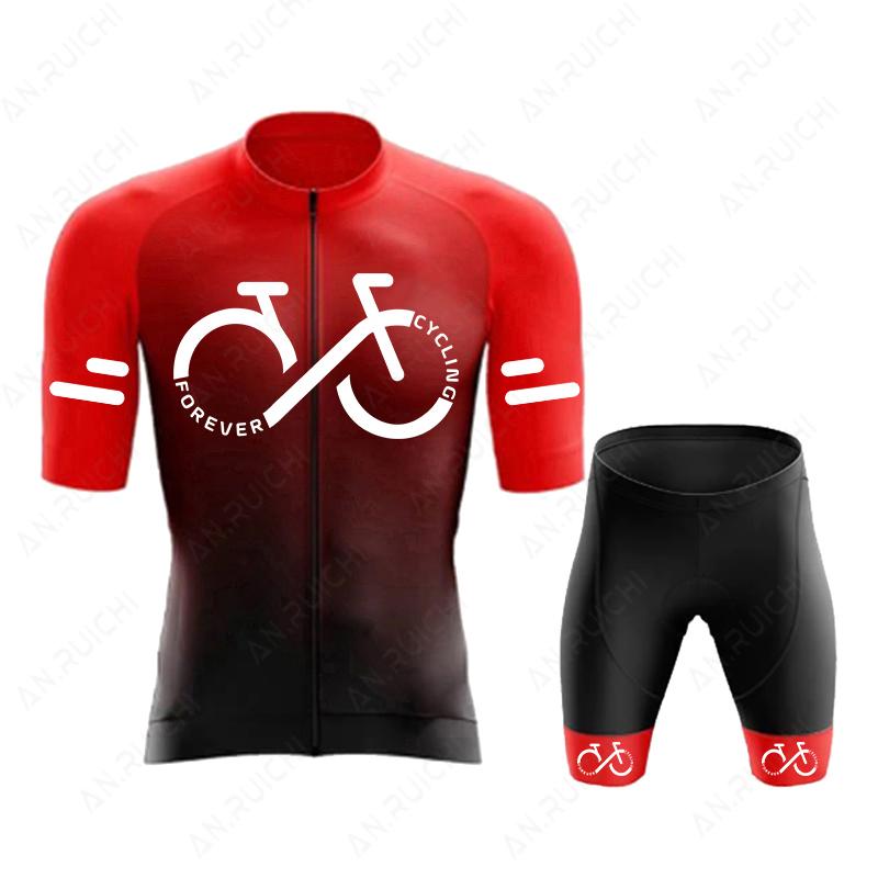 Серия FOREVER CYCLING Комплект Велосипедных Джерси 2026 Лето Мужской С коротким рукавом Велосипедная Одежда для Велоспорта Градиентный Цвет Горный Велосипед Джерси Спортивный Костюм
